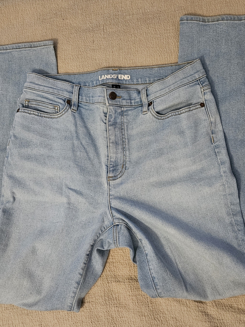 Lands' End Straight Leg Jeans Waist 14 Blue
